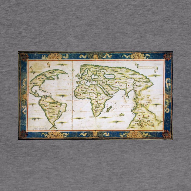 Vintage Map of The World (1566) by Bravuramedia